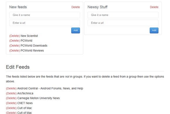 SyndiFeed add/delete feeds interface