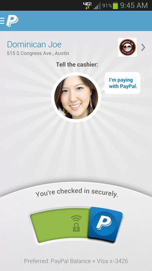 PayPal mobile screen shot