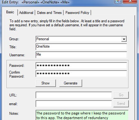 password safe entry gallery