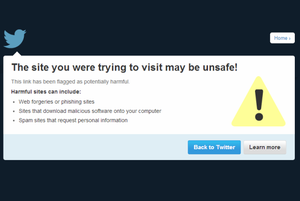 twitter unsafe link