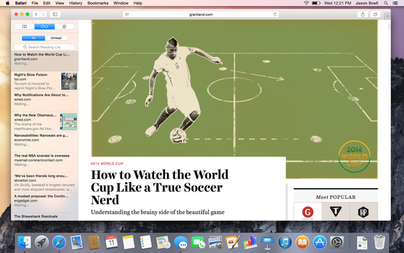 OS X Yosemite Desktop with Safari