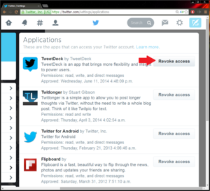 Revoke Tweet Deck access for Twitter