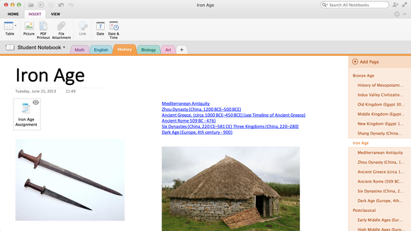 OneNote for Mac iOS notebook