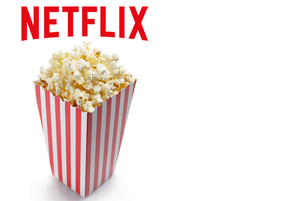 Netflix logo with popcorn