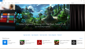 windows 10 store front page