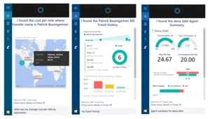 Cortana Power BI information display